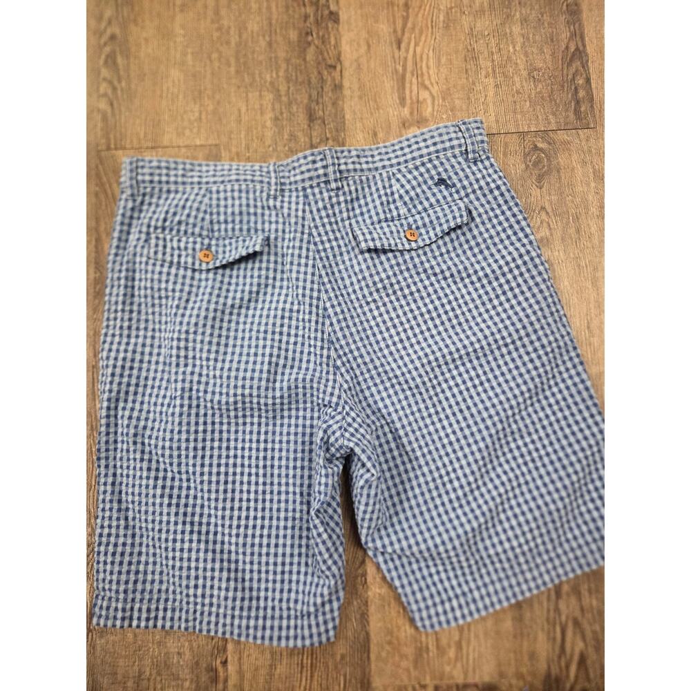 Tommy Bahama Relax Shorts 34 Blue Gingham Check 100% Cotton - Picture 5 of 5